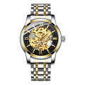 New BIDEN 0197 1 Fashion Men Automatic Mechanical Watch Male Skeleton Design Waterproof Wristwatches Stainless Steel Clock